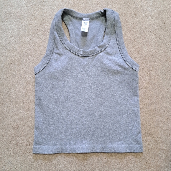 Reflex Set Of 3 Tanks Racer Back Ribbed Seamless Grey White Blue Size Medium - Picture 6 of 13